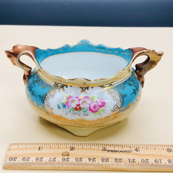 Antique Imperial Crown Austria Porcelain Creamer & Sugar Set: Cherub Tapestry - Picture 11 of 14